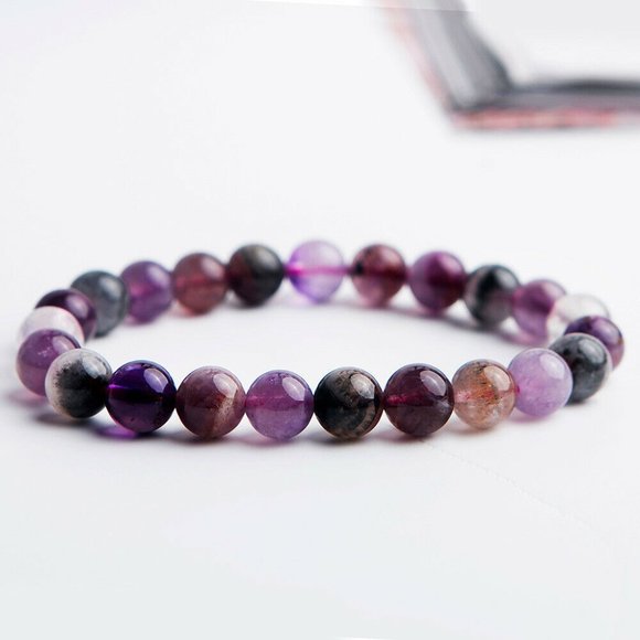 100% Natural Auralite Crystal Gems Beads Bracelet Nwt - Picture 4 of 4